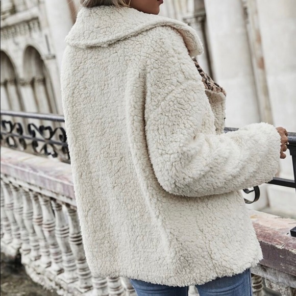 LAST! New Leopard Cozy Teddy Shearling Coat Jacket - Picture 4 of 6